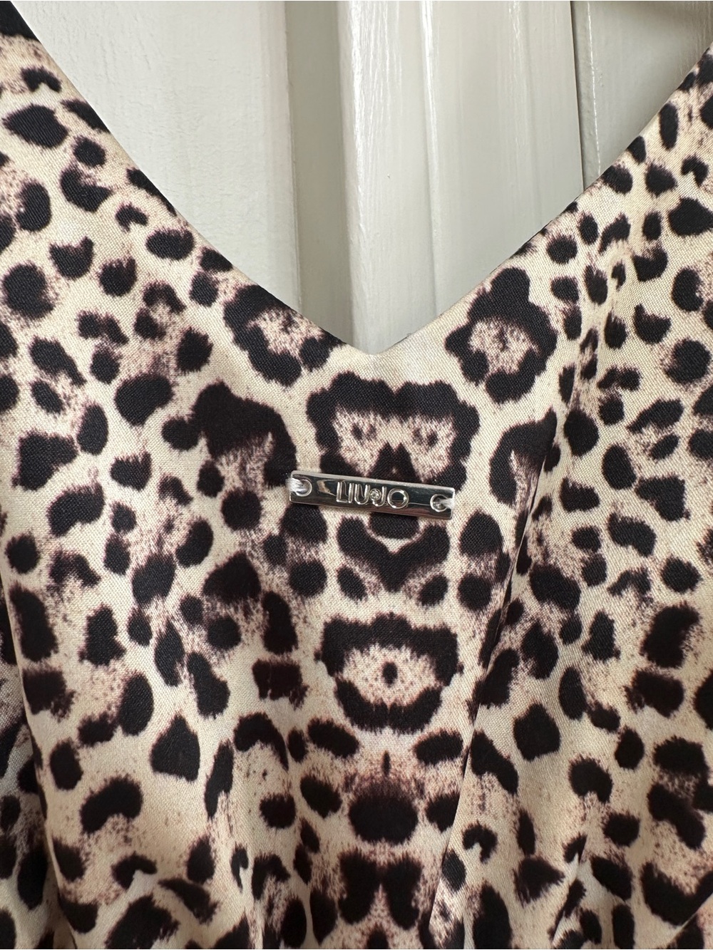 Liu Jo Leopard Center Panel Maxi with Floral Side Borders Dress